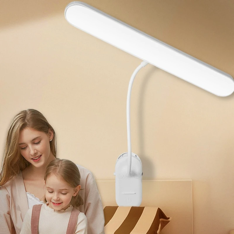 Hot Selling Study Desk Special Table Lamp with Clip Room Bedroom Dormitory Bedside Lamp Charging Eye Protection LDE Reading Lamp