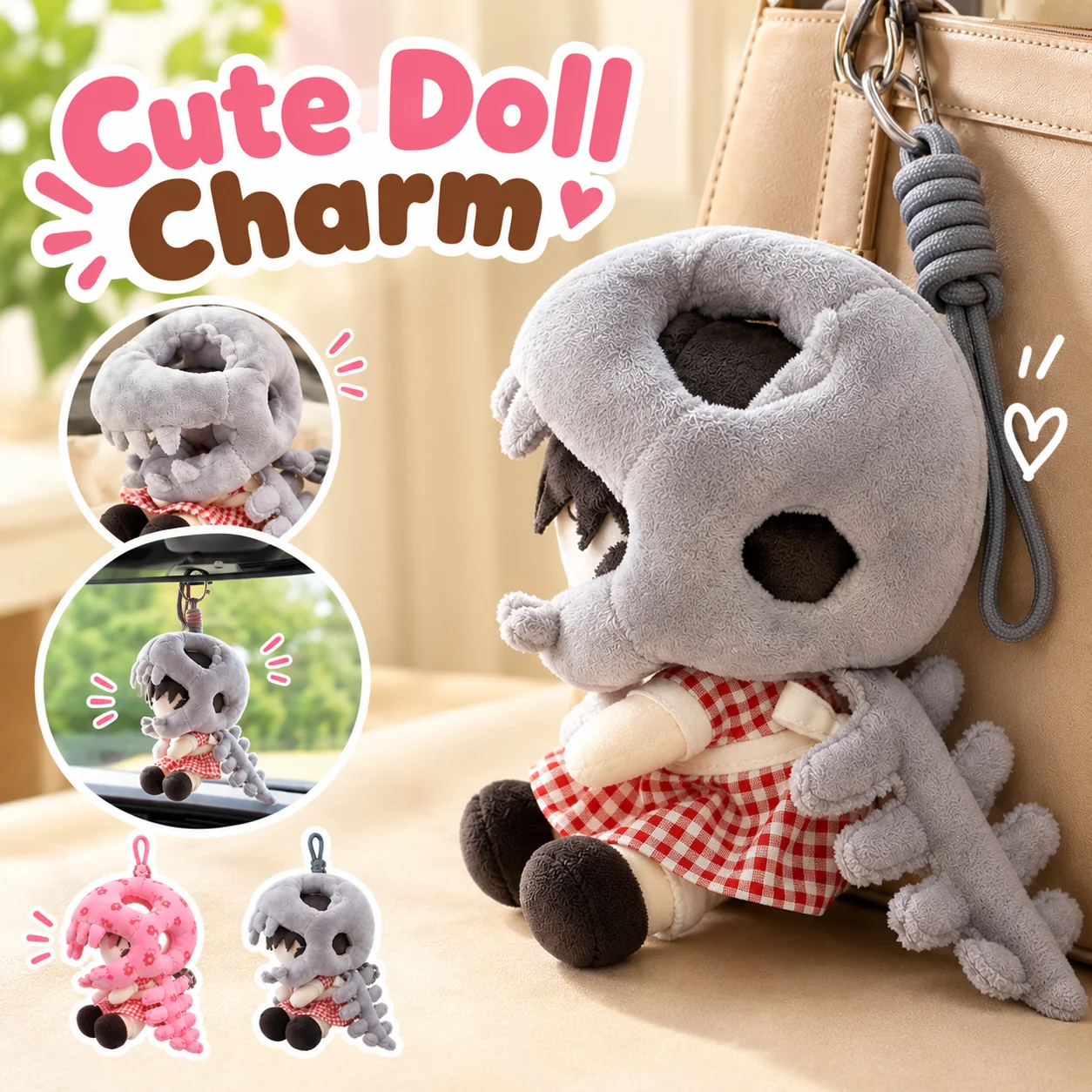 Cute Dinosaur Skeleton Plush Keychain Soft Doll Hat Cap For 10cm 15cm Cotton Dolls Mini Bag Pendant Accessories