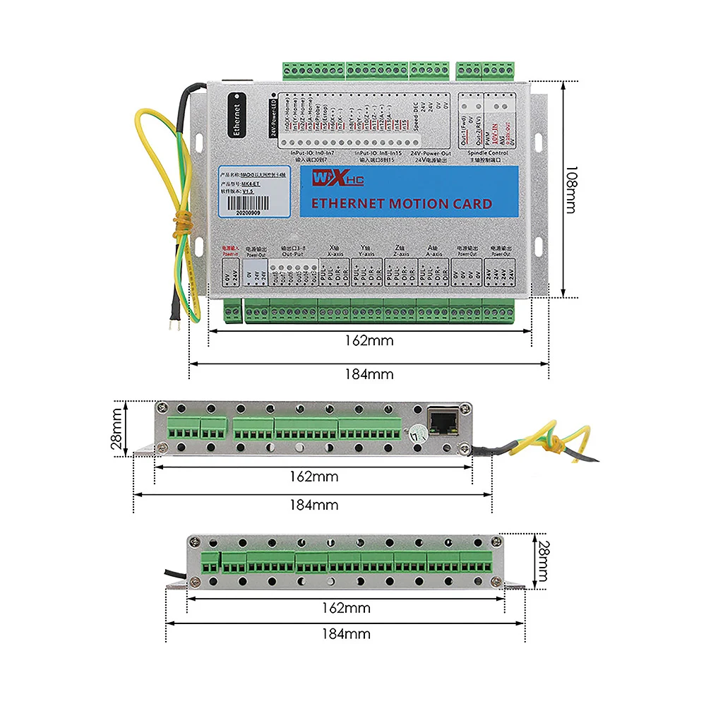 XHC Ethernet MK4-ET mach3 motion control card cnc controller engraving machine/machining center 3/4/6 axis motor speed regulatio