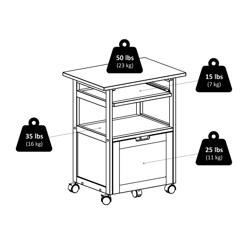 Wood Work Station, Keyboard, Walnut Finish