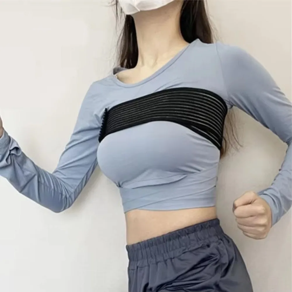 Adjustable Breast Support Band Running Sports No-Bounce Stabilizer Chest Compression Belts Athletic Alternative Accessory Straps