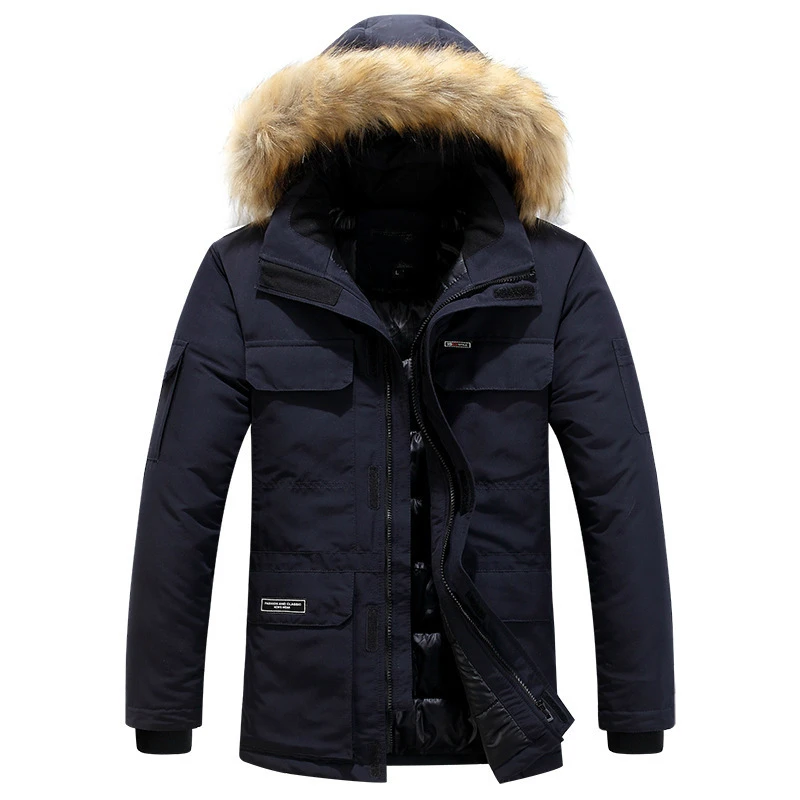 Men Thick Casual Turn Down Collar Mens Winter Jackets Parkas Coats Mens Winter Coats Fashion Hooded Parkas Warm Winter Jackets