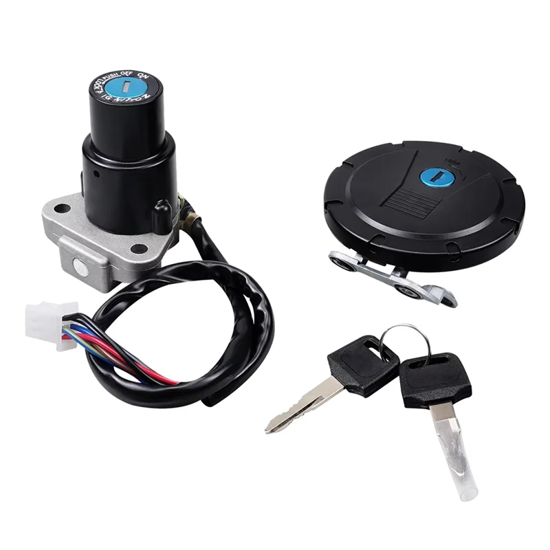 

Motorcycle Ignition Switch Lock Cylinder Fuel Cap Cover Lock Key Set For Kawasaki KLR650 1987-2007