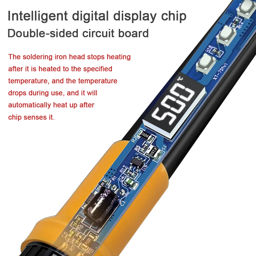 80 واط سبيكة لحام كهربائي قابل للتعديل درجة الحرارة شاشة ديجيتال أدوات إصلاح اللحام الإلكترونية مع نصائح لحام القصدير الحديد