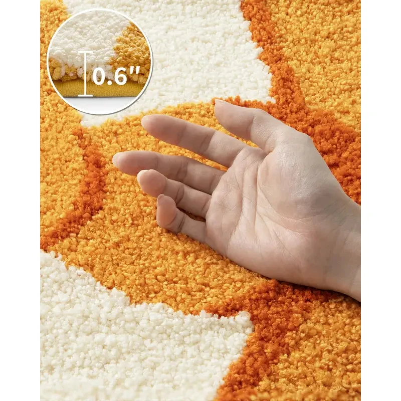 VIKAMA Adorable Little Yellow Duck Cartoon Semi Circular Bathroom Hallway Bedroom Rug Charming Home Decor Rug view 4