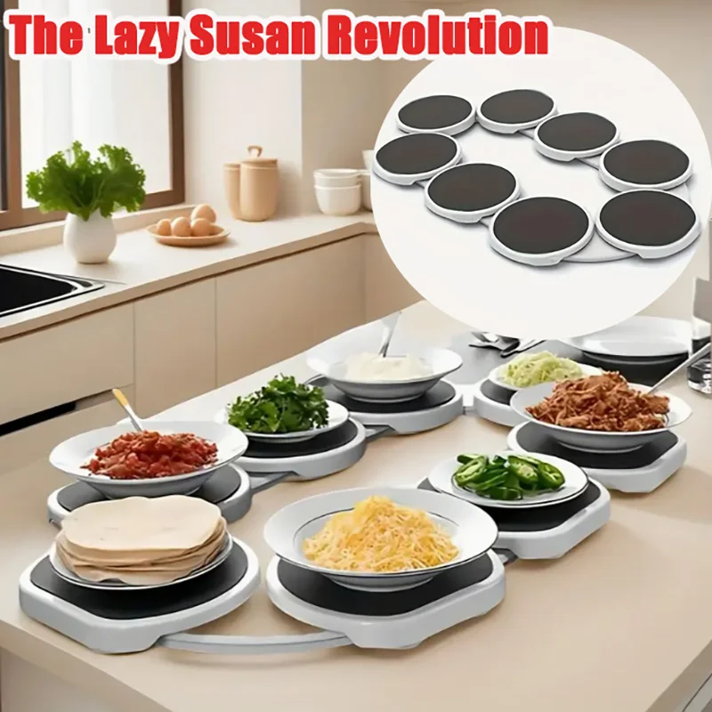 

Portable Expandable Lazy Susan Rotating Tray, 360 ° Easy Access, Multifunctional Dining Essential For Home And Kitchen