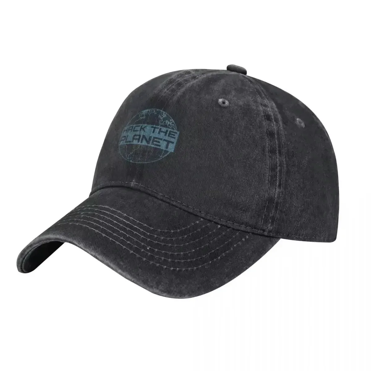 Hack the Planet Globe Baseball Cap Washed Cotton Denim Hat Vintage Streetwear Sun Hat Adjustable Unisex Outdoor Sport Cap