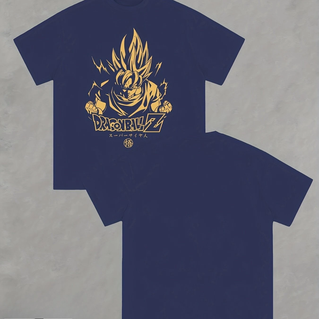 

Men's T-shirt Dragon Ball Wukong Gold Super Saiyan Print Design Integrates Classic Anime Nostalgia and Texture Into Casual Wear