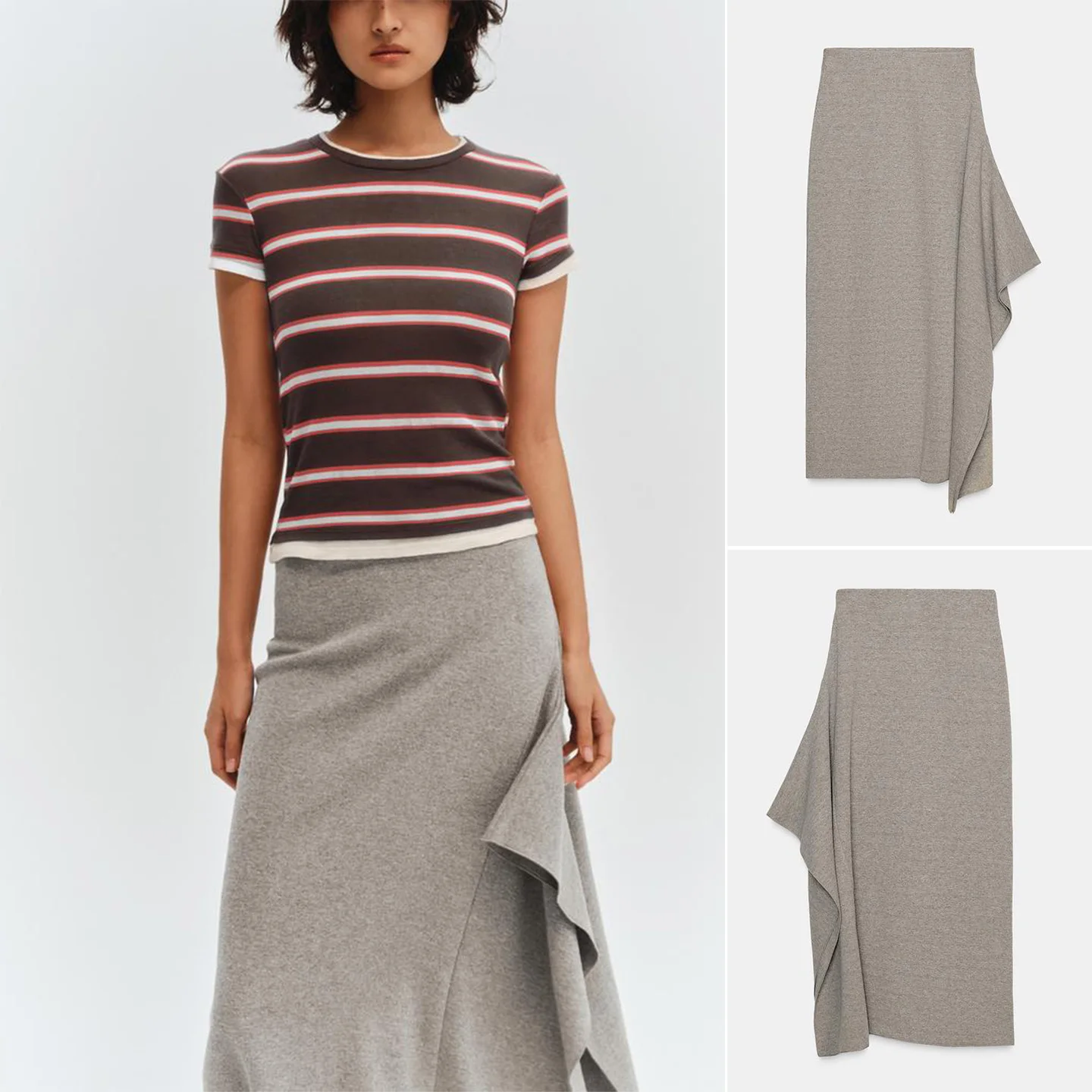 تنورة ميدي غير متماثلة للنساء بتصميم شتوي جديد، تصميم متوسط الخصر، كاجوال Sle Ci مناسب للتنقل #1