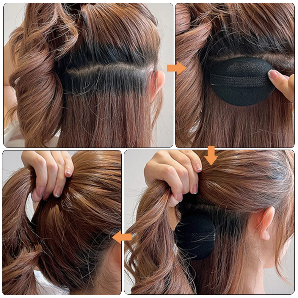 12 artefactos para 6 uds\ :\ 12 Uds. Insertos de relleno para el cabello almohadilla de volumen herramienta de golpe esponjoso Puff accesorios rizados estilo de mujer