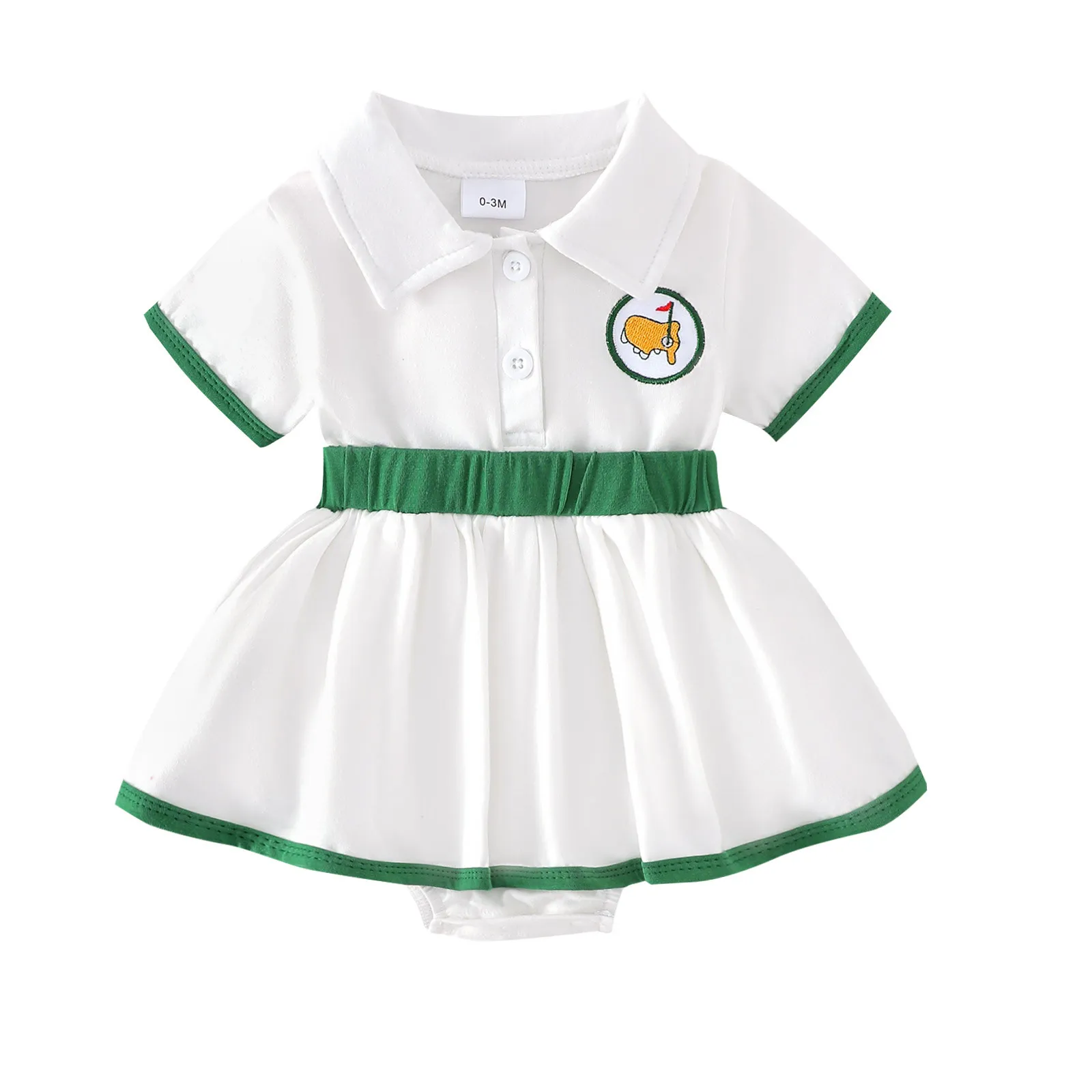 

Летние повседневные комбинезоны для маленьких девочек, платья с короткими рукавами и эластичной резинкой на талии для фотосессии, игры в гольф, бейсбол, повседневная одежда