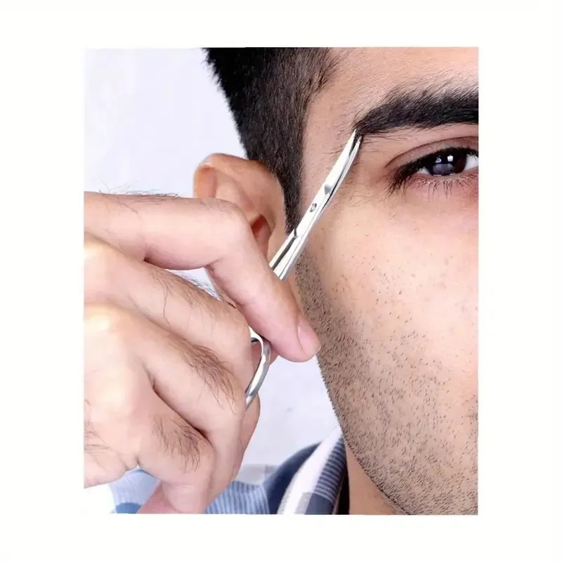 Zestaw nożyczek 1/2 szt. 5 cali, małe, ze stali nierdzewnej, bezpieczne do osobistego przycinania włosów na twarzy.