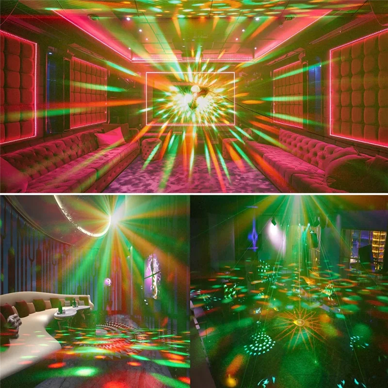 B97A-Party Light DJ Three-Head Disco Ball With RGB Laser And Pattern Projection For Bar Wedding