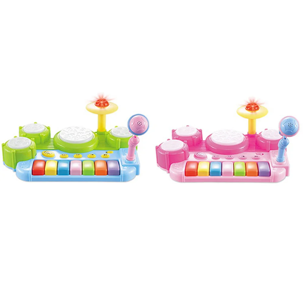 Set di strumenti musicali educativi per batteria jazz per bambini Sviluppo sensoriale Microfono Effetto sonoro Colori vivaci Regalo per l'apprendimento precoce