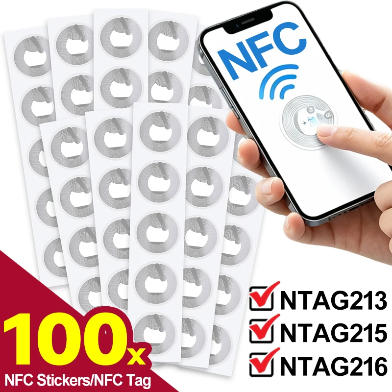 Etiqueta NFC, Etiquetas NFC, Adhesivos NFC, Etiquetas Adhesivas Ntag213 Ntag215 Ntag216, Etiquetas NFC Autoadhesivas para Todos los Dispositivos con NFC - AliExpress 30