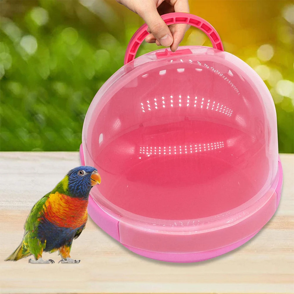 

Portable PVC Bird Cages H held Travel Parrot Cage Compact Cockatiel Carrier Pet Birds Case Breathing Design Transparent View