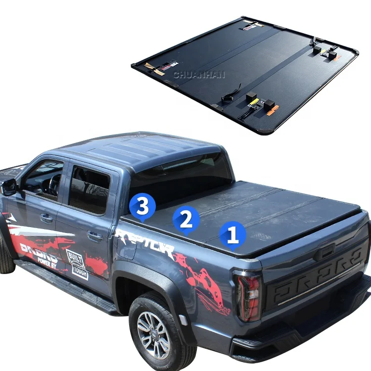 Benext Twarda, składana na trzy części aluminiowa pokrywa na korbę pickupa, wodoodporna, pasuje do Maverick 2007-2010, Hilux, Tundra, F150