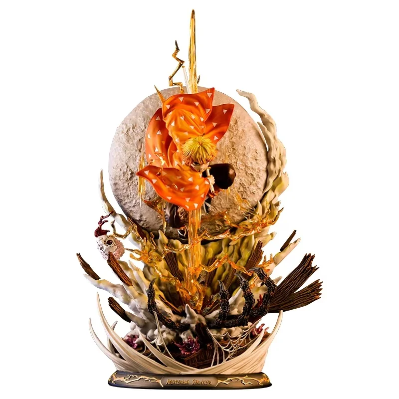 مجموعة شخصيات الحركة Demon Slayer مقاس 51 سم - تماثيل Agatsuma Zenitsu و Kochou Shinobu القابلة للجمع لتزيين سطح المكتب #6