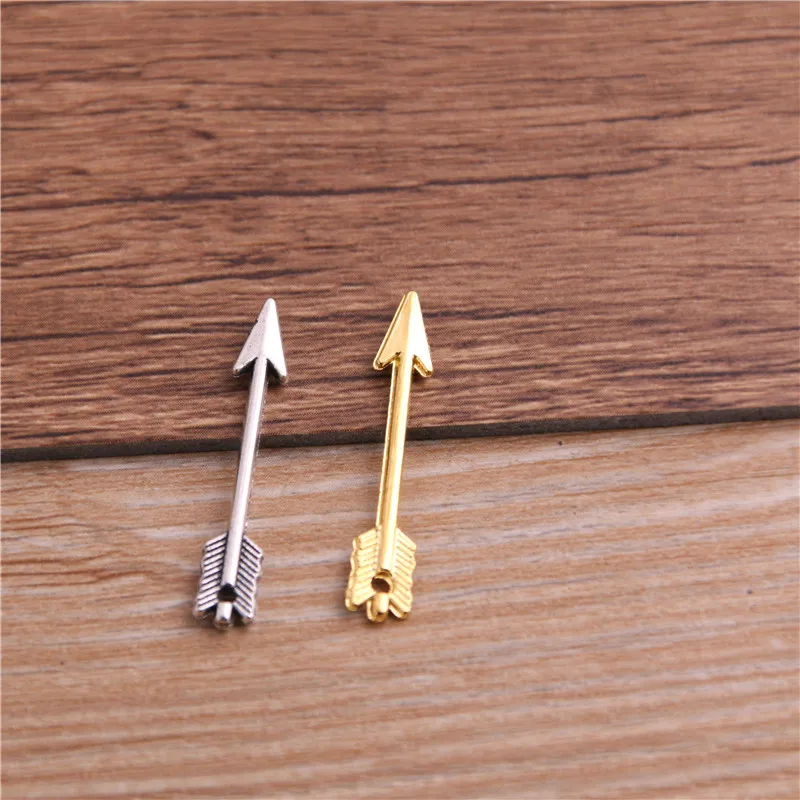 30PCS 5*30mm Metal Alloy Three Color Small Sword Charms Sports Pendants for Jewelry Making DIY Handmade Craft