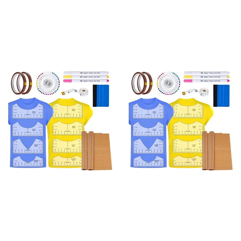 

36Pcs Sublimation Accessories, Tshirt Ruler Guide Vinyl Alignment Tool,Heat Press ,Sheet Non Stick,Heat Resistant Tape
