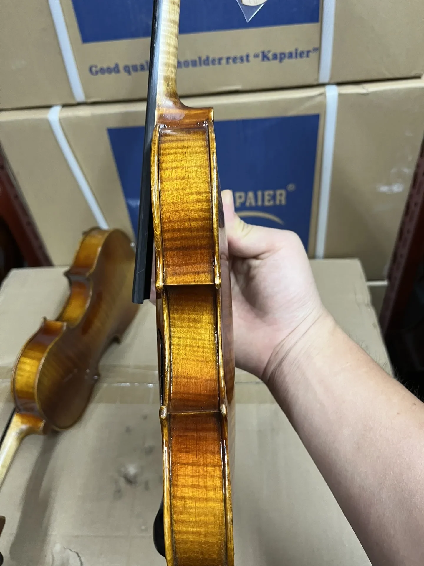 كمان ستراديفاري مصنوع يدويًا للأطفال 1/2 1/4 1/8 لوحة شجرة التنوب ، لوحة خلفية من خشب القيقب مجموعة فيولينو آلة موسيقية مع صندوق صلب