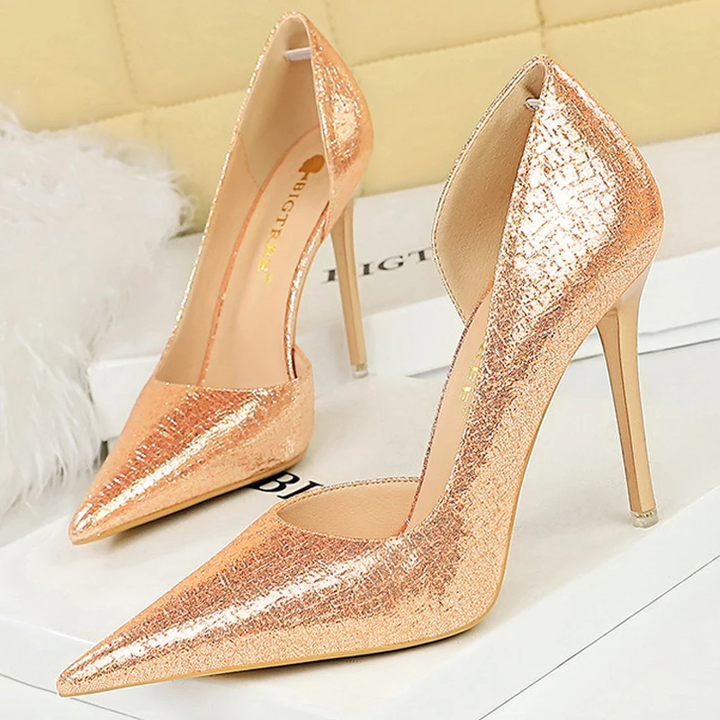 BIGTREE Shoes Sequin Cloth Women Pumps Fashion Wedding Shoes Luxury High Heels Women Shoes Stilettos Heels Sexy Party Shoes 2024