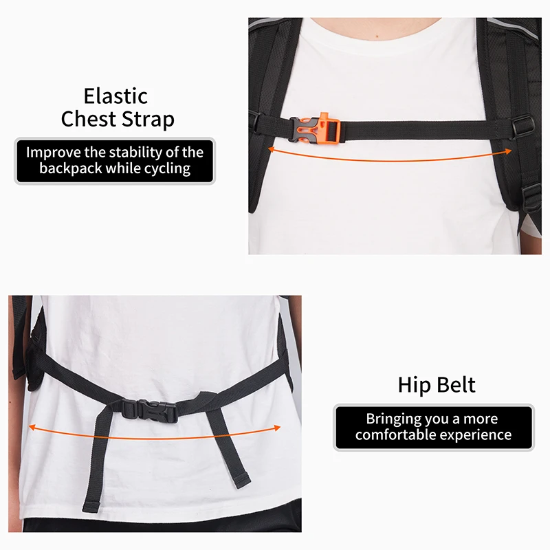 Naturehike 2025 حقيبة ركوب الدراجات الجديدة تنفس مقاوم للماء حقيبة ظهر محمولة مع حقيبة المياه غطاء مقاوم للمطر حقائب المشي لمسافات طويلة والتخييم