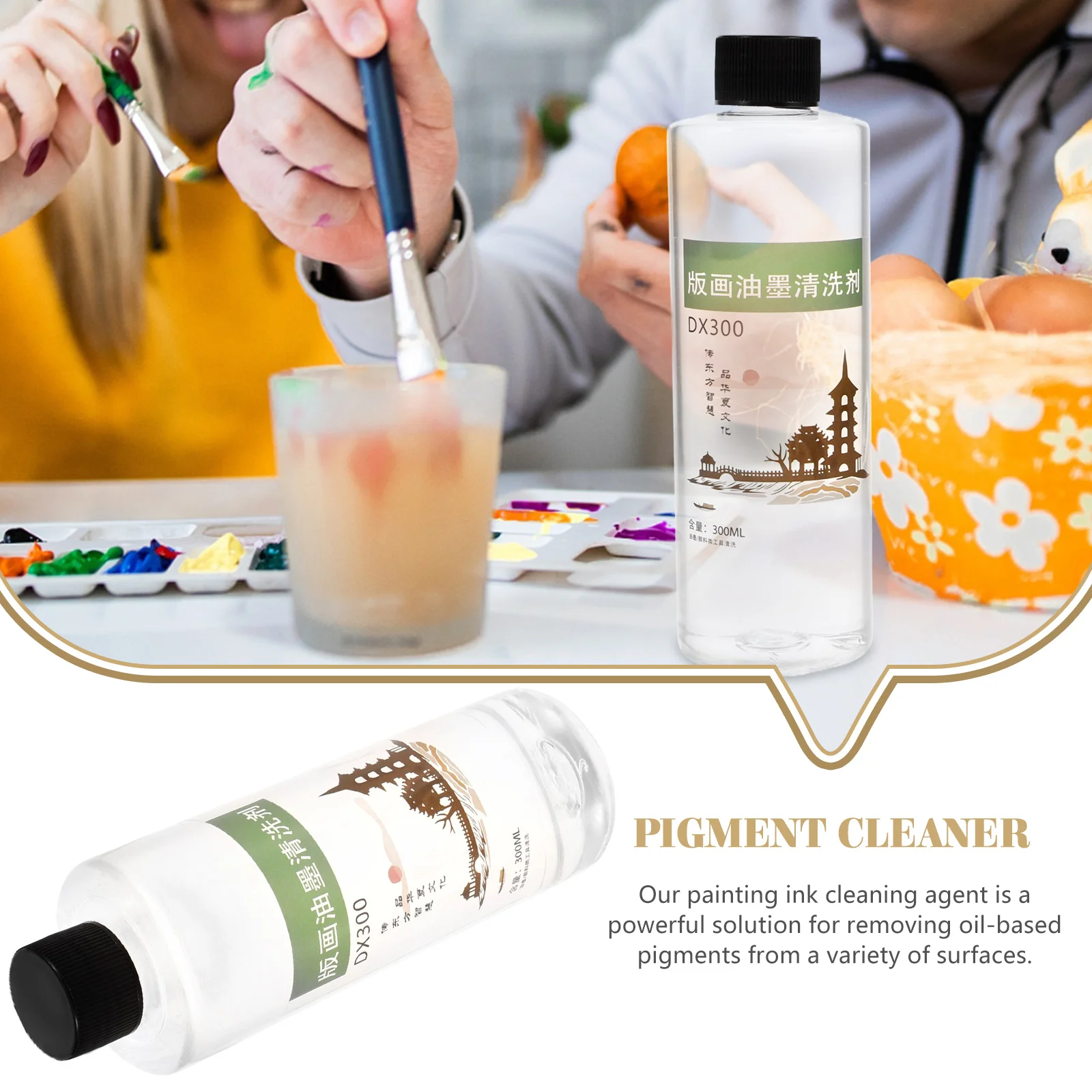 

300ml Ink Cleaner Multi-use Paint Cleaning Agent Natural Pigment Cleanser Portable Small Useful Cleaner for Artists