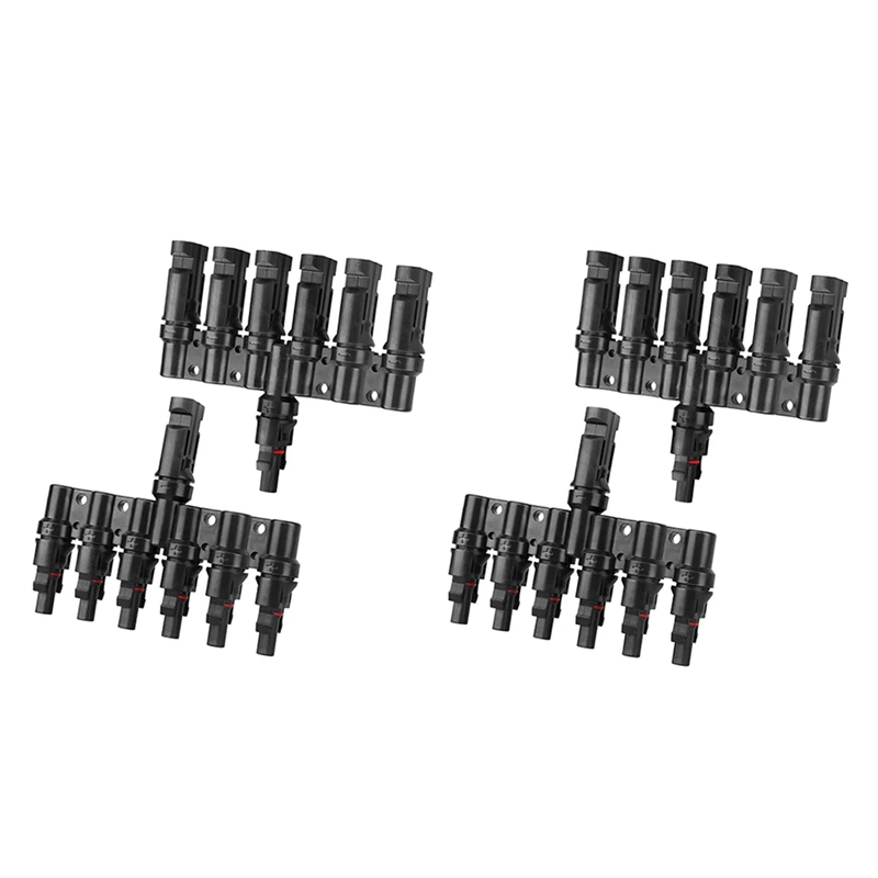 

HOT! 10 Pair 6 To 1 T Branch Connector Solar Panel Connectors Cable Splitter Coupler Solar Cable Connectors For RV