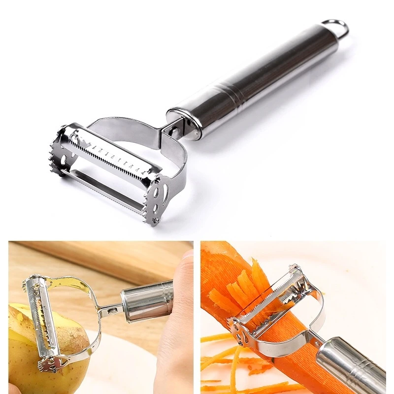 High-Quality Stainless Steel Potato Cucumber Carrot Slicer, Vegetable Fruit Peeler, Double-Layer Shredder A Handy Kitchen Utens