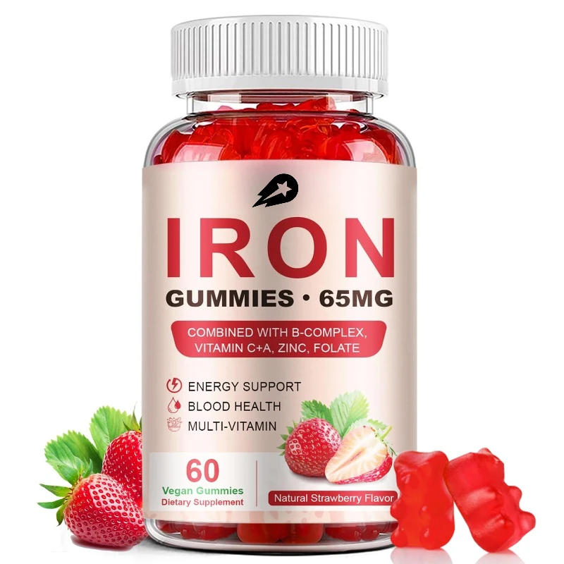

Tatar Cherry Iron Supplement Contains Calcium, Zinc, Folate, and Vitamins C and B12 for Immune Support (60 Gummies）