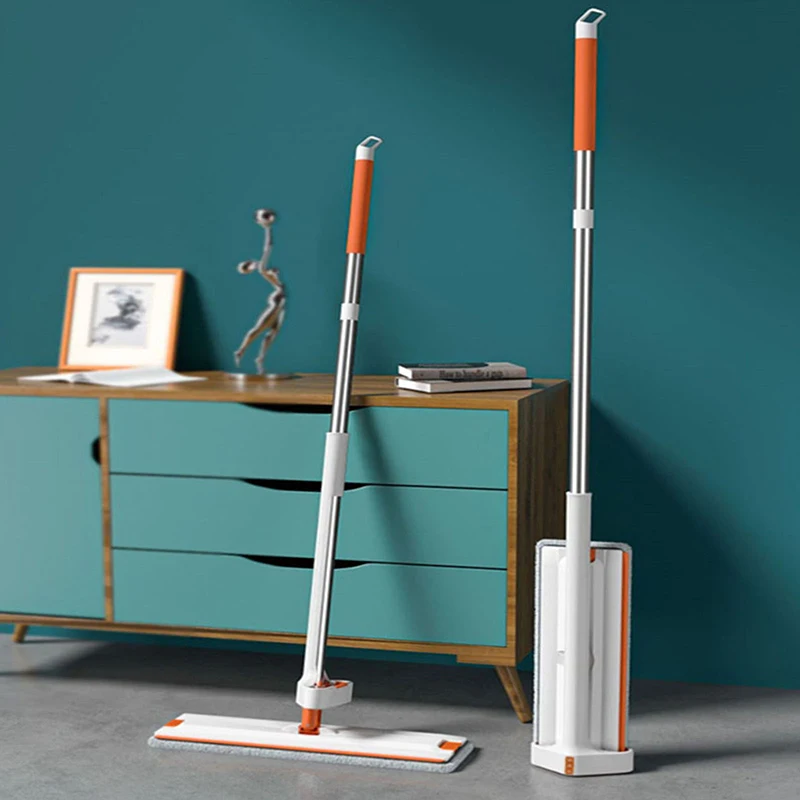 Fregona perezosa de 43cm, fregona plana manos libres para el hogar, dispositivo de fregado giratorio 360, fregona mágica de doble uso, herramienta de limpieza de suelo
