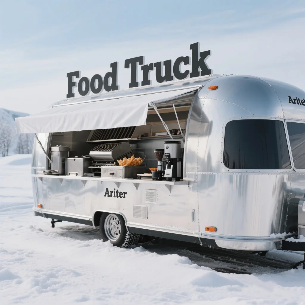 مقطورة طعام متنقلة تعمل بالبث الهوائي، شاحنة طعام سريعة لبار البيرة المتنقلة، همبرغر مع مطبخ كامل #1