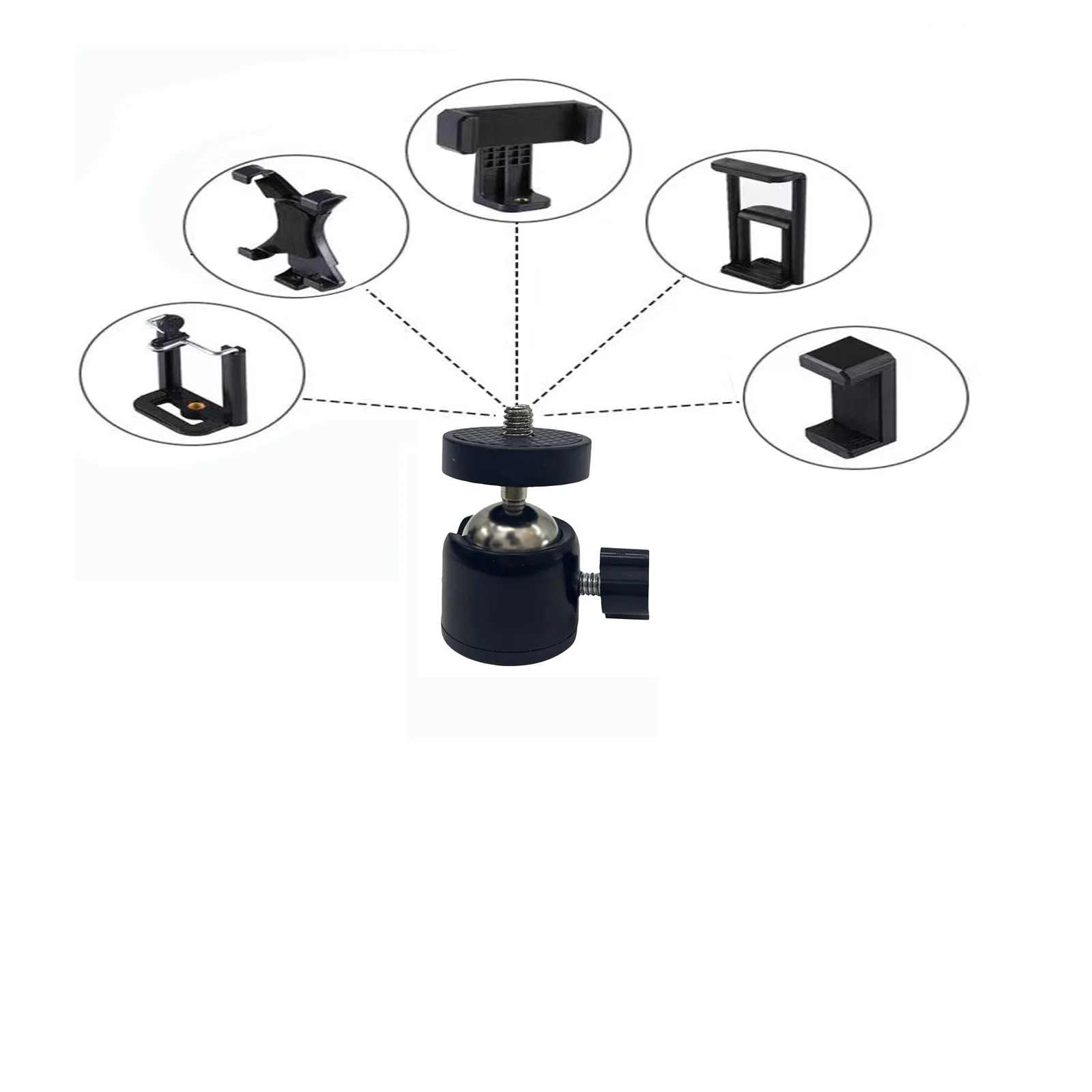 Instalación de mini trípode con tornillo de bola giratorio, adaptador de base de montaje giratorio de 360 grados para trípode de cámara digital SLR monopié ca