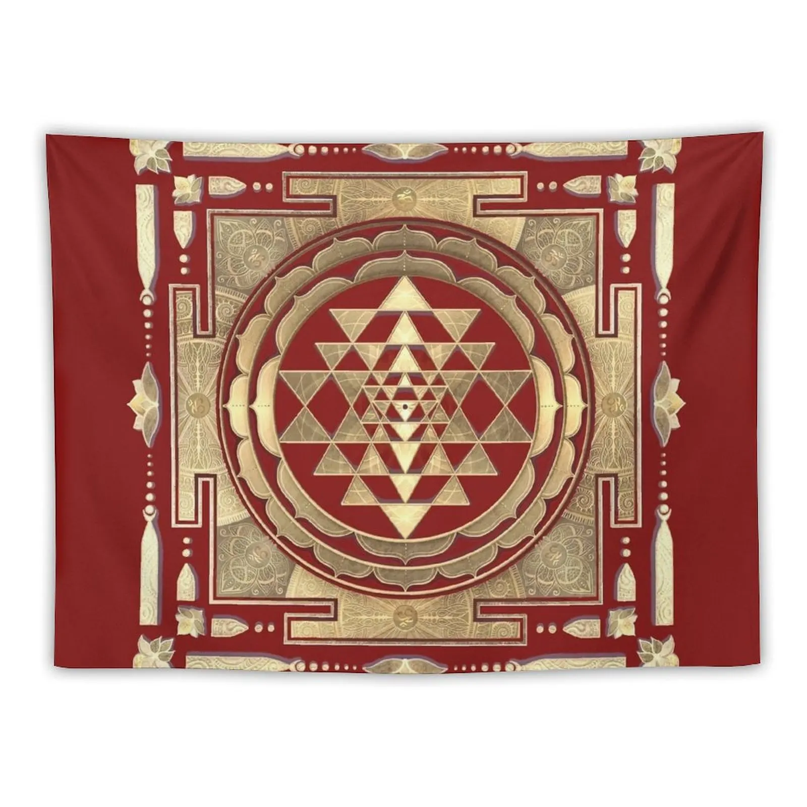 

GOLDEN SRI YANTRA (temple umber background) Tapestry Anime Decor Wall Coverings Tapestry