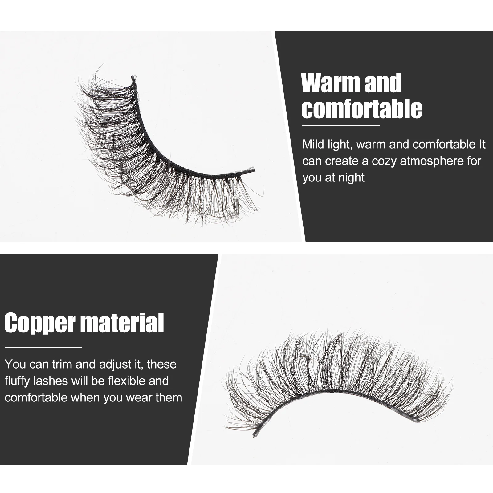 

3D Fake Lashes for Girls Women Soft Flexible Eyelash Clusters DIY Makeup Perfect for Night Out Comfortable Fit Lasting Style