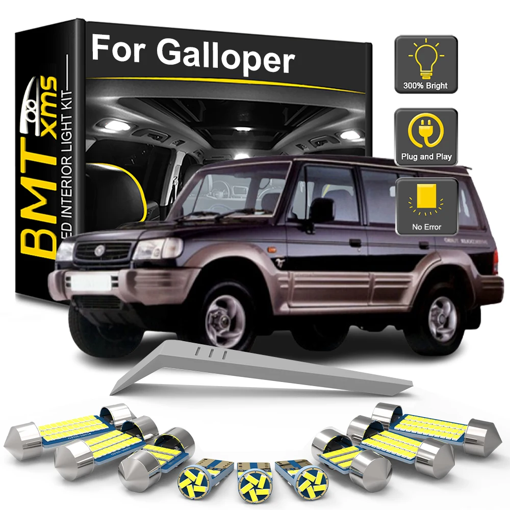 BMTxms 8Pcs For Hyundai Galloper 1990-1999 2000 2001 2002 2003 Car LED Interior Light Bulb Kit LED Map Dome Trunk Lamp Canbus