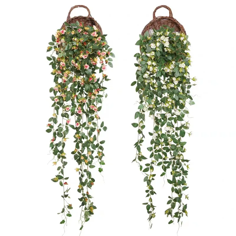 1.4M Artificial Rose Wall Hanging Outdoor Wedding Party Balcony Indoor Living Room Hotel Wall Ceiling Plant Decoration