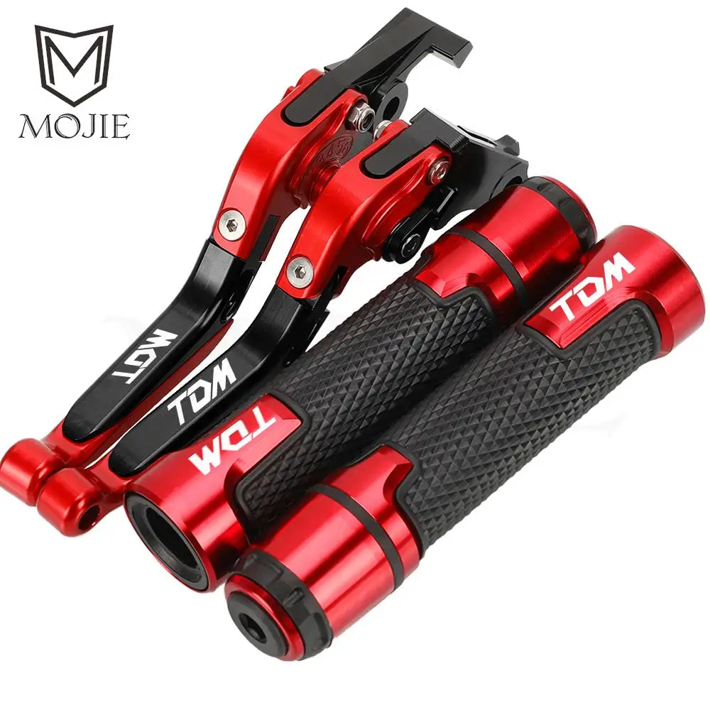 

TDM 850 Adjustable Brake Clutch Levers Handlebar Handle Grip Ends set For YAMAHA TDM850 1991-2000 2001 2002 Motorcycle Parts CNC