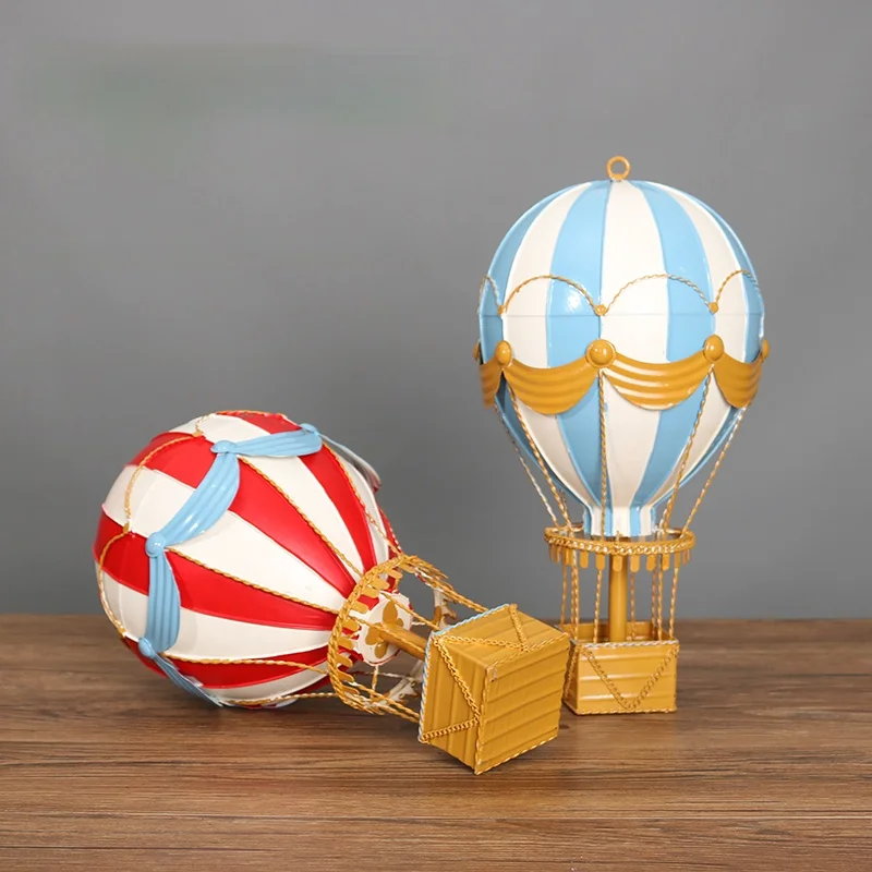 1pc Hanging Craft Home Livingroom 35cm(1.15ft) Modern Iron Hot Air Balloon Wall Decoration Accessories Rainbow Lantern