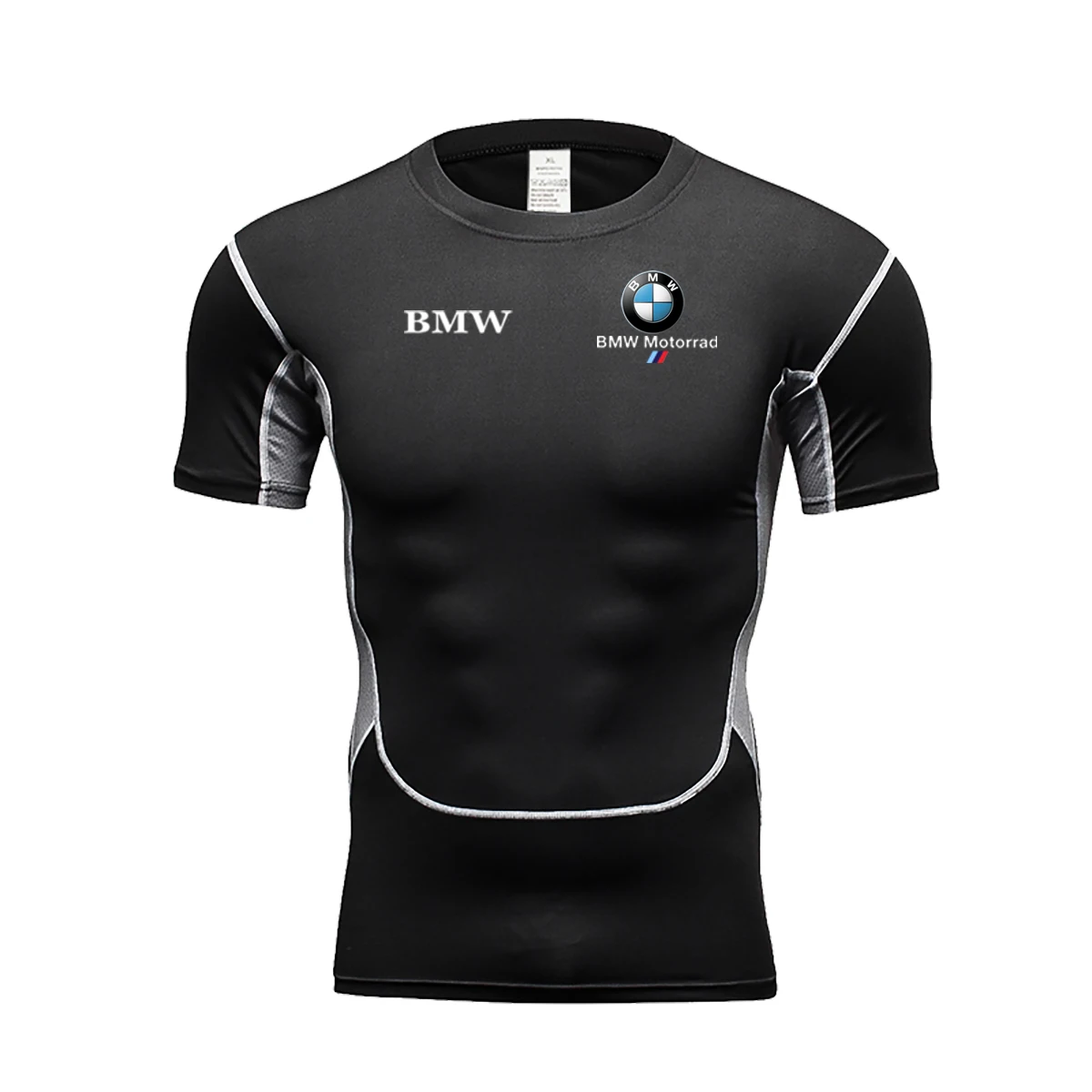 

Logo Print Compression Shirt For Men BMW Sport Quick Drying T-shirt T-shirt For Gym workout Running Baselayers Undershirt