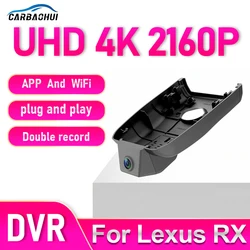 New! 4K Wifi 3840*2160 Car DVR Dash Cam Camera Video Recorder For Lexus RX ALA10 ALH10 RX350 RX350h RX450h RX500h 2017-2025
