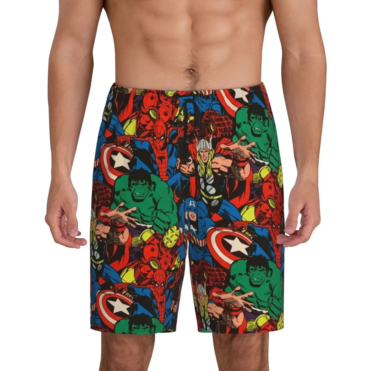 

Custom Printed Men's Spider Man Pajama Bottoms Sleepwear Pjs Sleep Shorts with Pockets