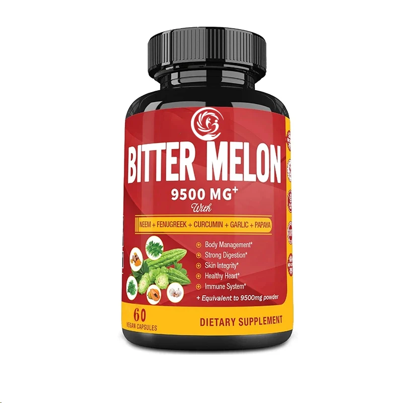 Organic Bitter Melon Extract Capsules -9500 milligrams of Indian Melon and Curcumin, supporting immunity and overall health