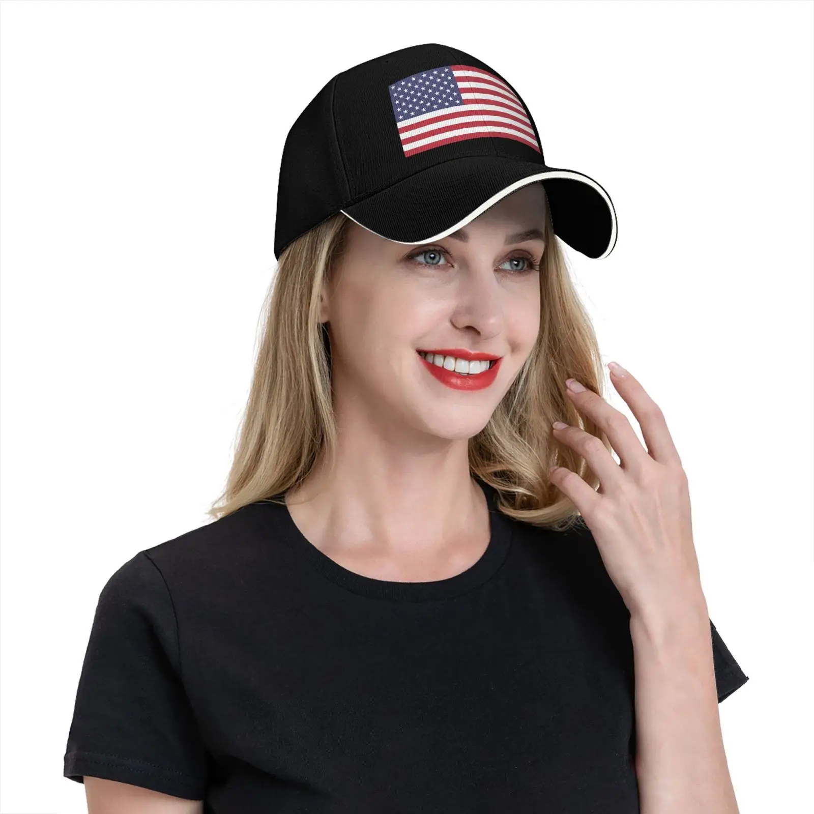 العلم الأمريكي طباعة قبعة قبعات البيسبول في الهواء الطلق Snapback قابل للتعديل قبعة ملابس الغولف المشي لمسافات طويلة قبعة فاخرة متعدد الألوان