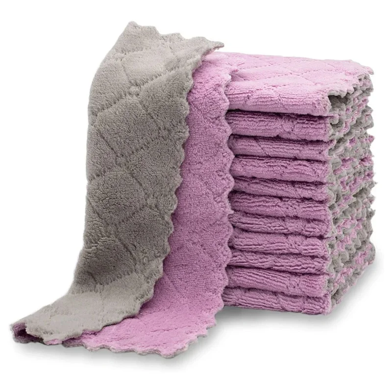 

Набор из 10 кухонных полотенец из микрофибры и кораллового вельвета: супервпитывающие, не оставляющие жирных следов, моющиеся, быстросохнущие