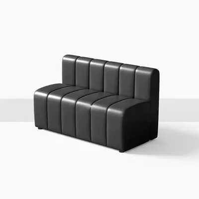 #Black Modern Style Commercial Coffee Shop Furniture Set Customized Leather Sofa Booth Bench Drink Store Dining Table and Chairs
