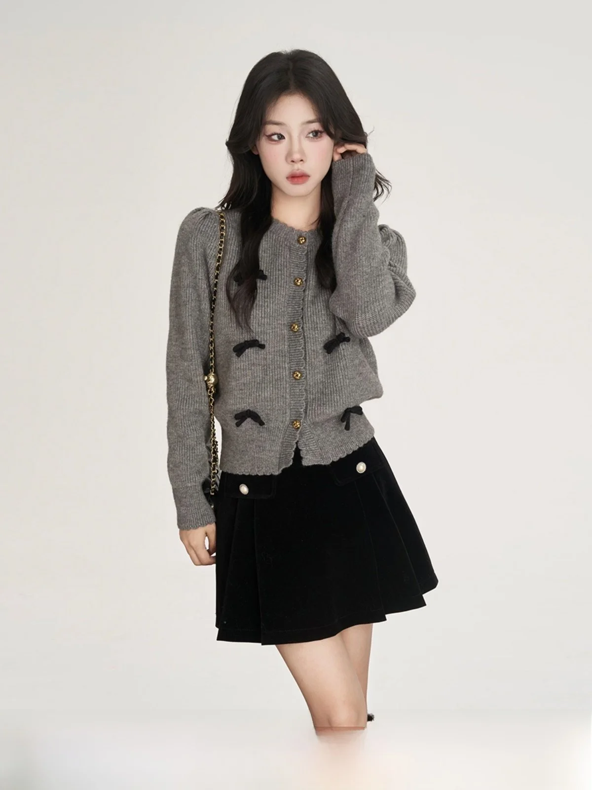 

ay High Waist Long Sve round Ne Knitted Sweater Women's Sle Knot Wild Berry One Size Fits All Spring Autumn