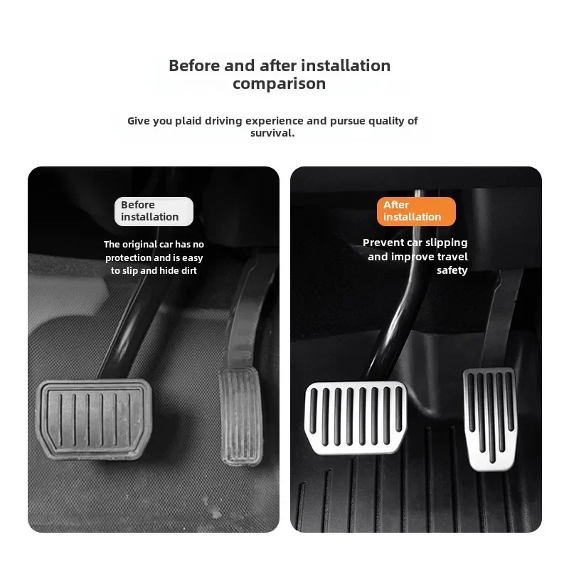 ل تسلا نموذج 3 نموذج Y 2021 ~ 2023 سيارة القدم الدواسات غطاء مسرع بدواسات الفرامل عدة عدم الانزلاق حماية حصيرة الملحقات الداخلية