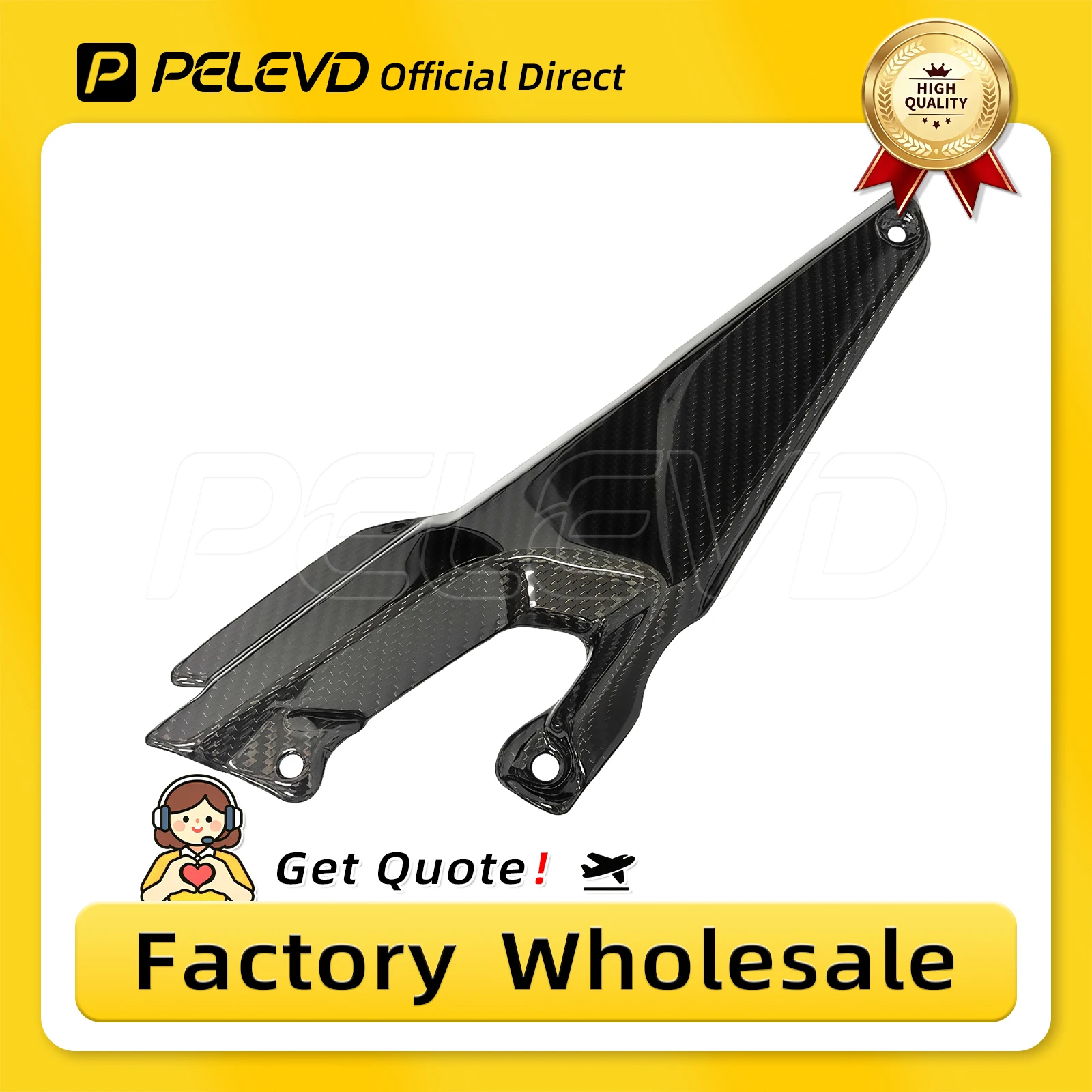 PELEVD 100% Real Dry Carbon Fiber Side Fairing Frame Cover Trim Bodywork Protector Guard Shell For KAWASAKI Z900 2017-2023